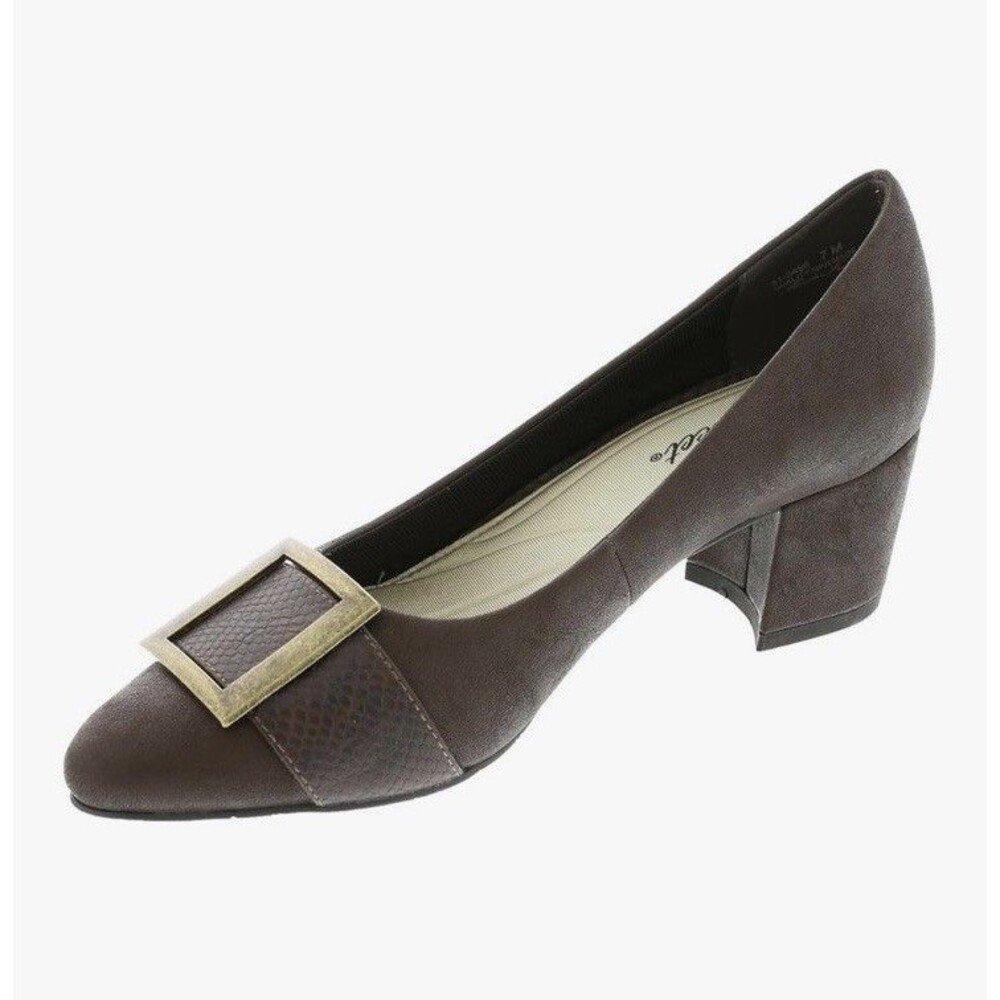 Easy Street Cider Women's Pump BROWN MATTE/SNAKE Size 6.5 WW